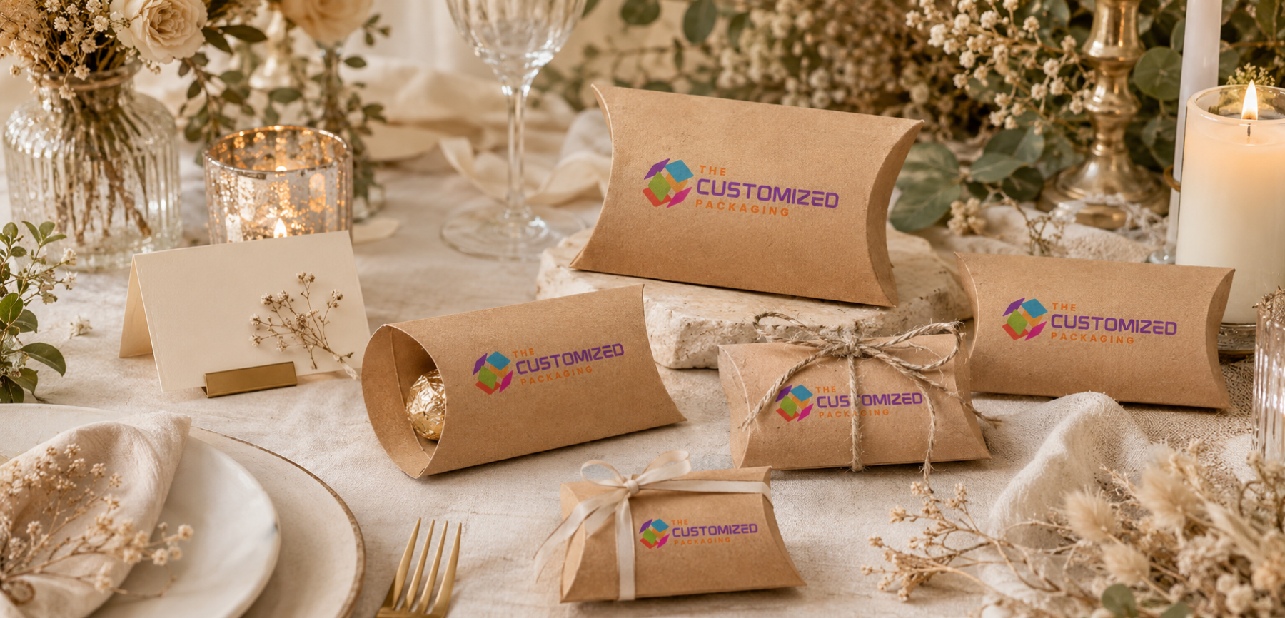 Kraft Pillow Boxes for Jewelry Gifts